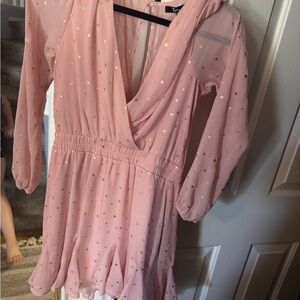 Pink Dress with Gold Star Accents